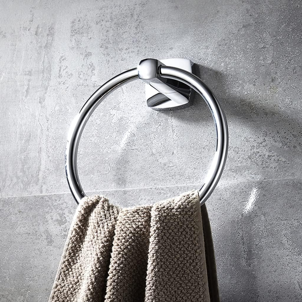LSLYTQ Towel Ring, All-Copper Round Towel Rack, Bathroom Hand Towel Holder, Bathroom Towel Hanger Punch