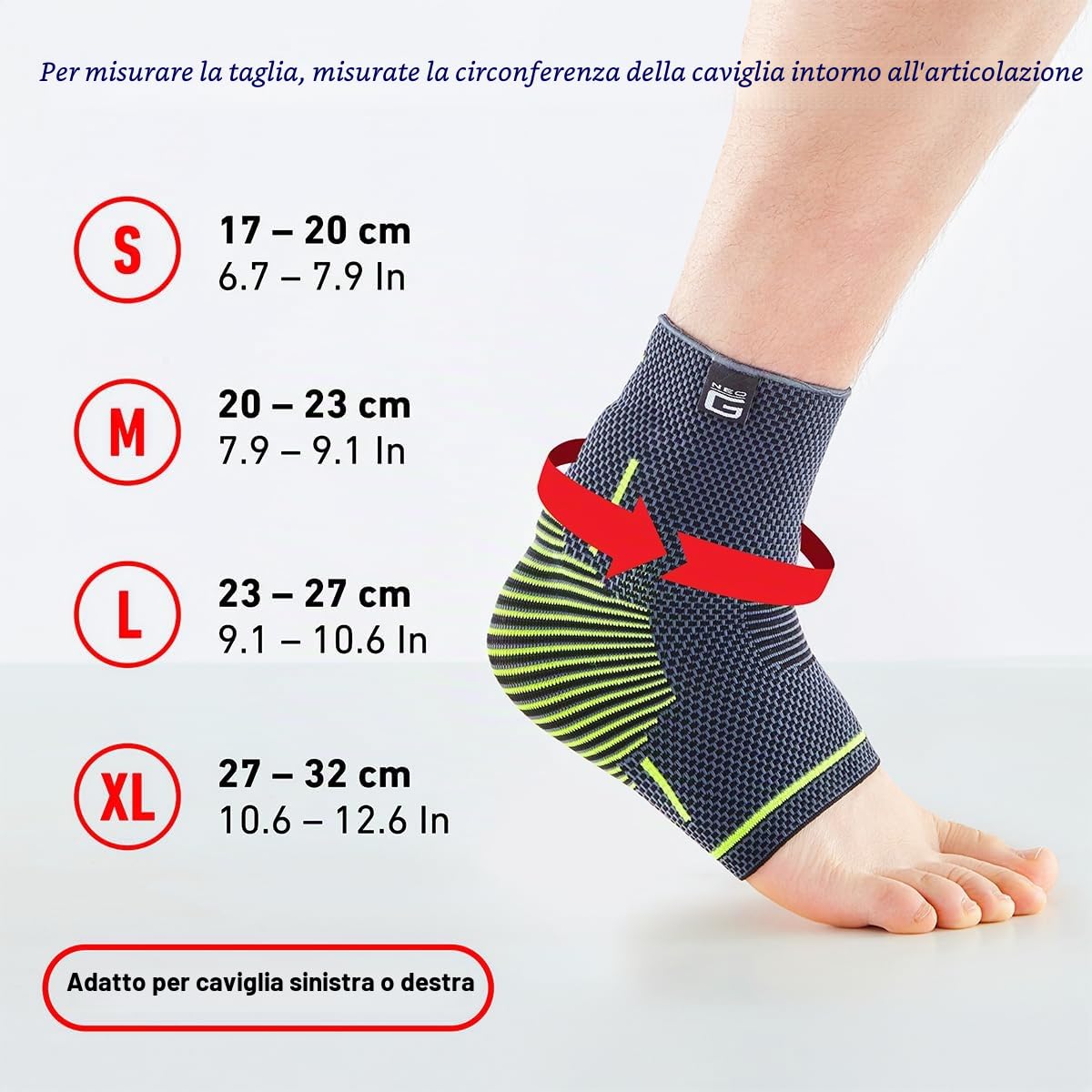 Neo-G Supporto per tendine d'Achille con cuscino per tendine d'Achille - Tutore per tendinite d'Achille Supporto per caviglia per uomini e donne - Manicotto a compressione mirata per caviglia -