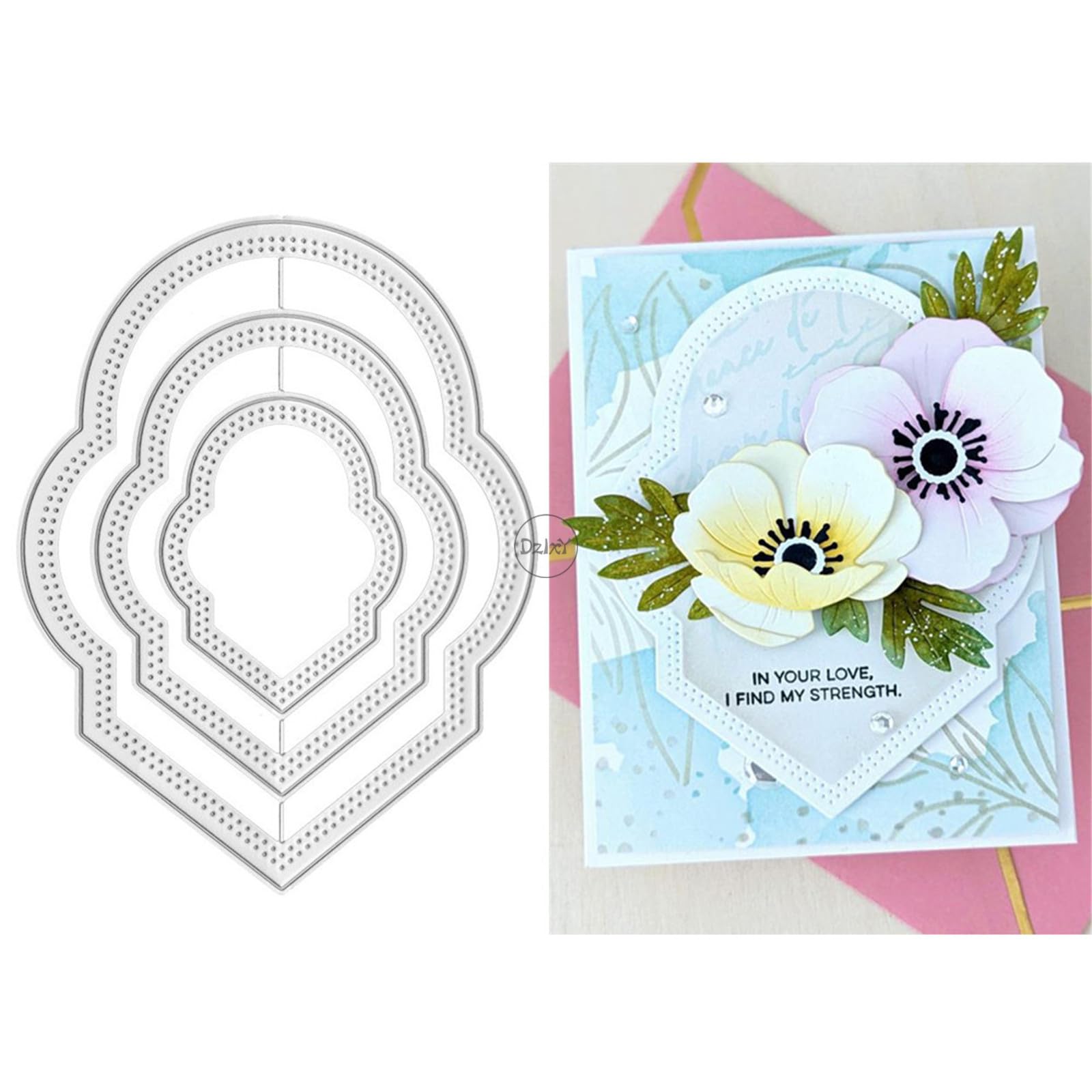 DzIxY Geometry Lace Label Metal Cutting Dies for Card Making Kit Embossing Paper Die Cuts Set Scrapbook Stencils Supplies Machine Templates