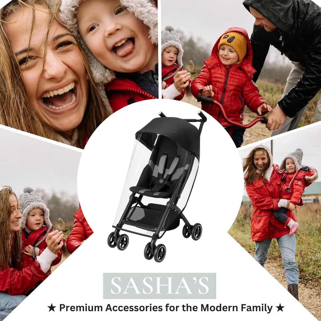 SASHA'S Housse de pluie et de vent pour GB Pockit + All-Terrain et GB Pockit + poussette All City Travel Design transparent, trous de ventilation, couverture maximale, fabriquée aux États-Unis