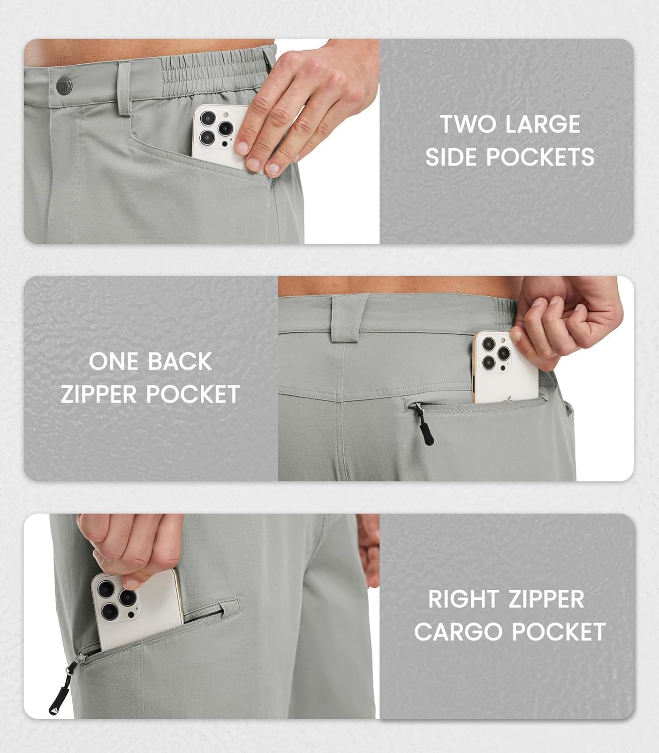 BGOWATU Mens Hiking Cargo Shorts 9" Casual Quick Dry Lightweight Stretch Summer Running Shorts for Men Golf with 4 Pockets - Image 4