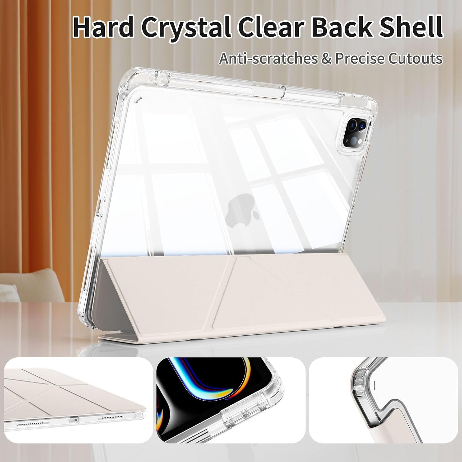 kenke Case for iPad Air 13'' M4/M3/M2, Pro 12.9'' 6th/5th Gen, Cream White image 4