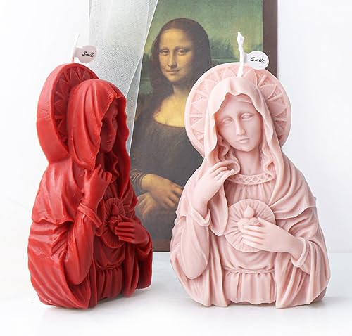Miniatura 2 de Molde de jabón para velas de Virgen María, molde de silicona para fondant, escultura, vela perfumada, jabón, yeso, arte de resina, decoración