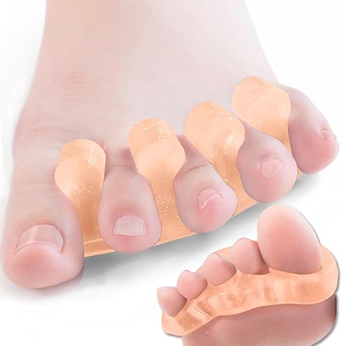 DR. JK- Separadores de dedos de gel ToePal, 2 pares, separadores de dedos para hombres, separadores de dedos para mujeres, juanetes, separadores de