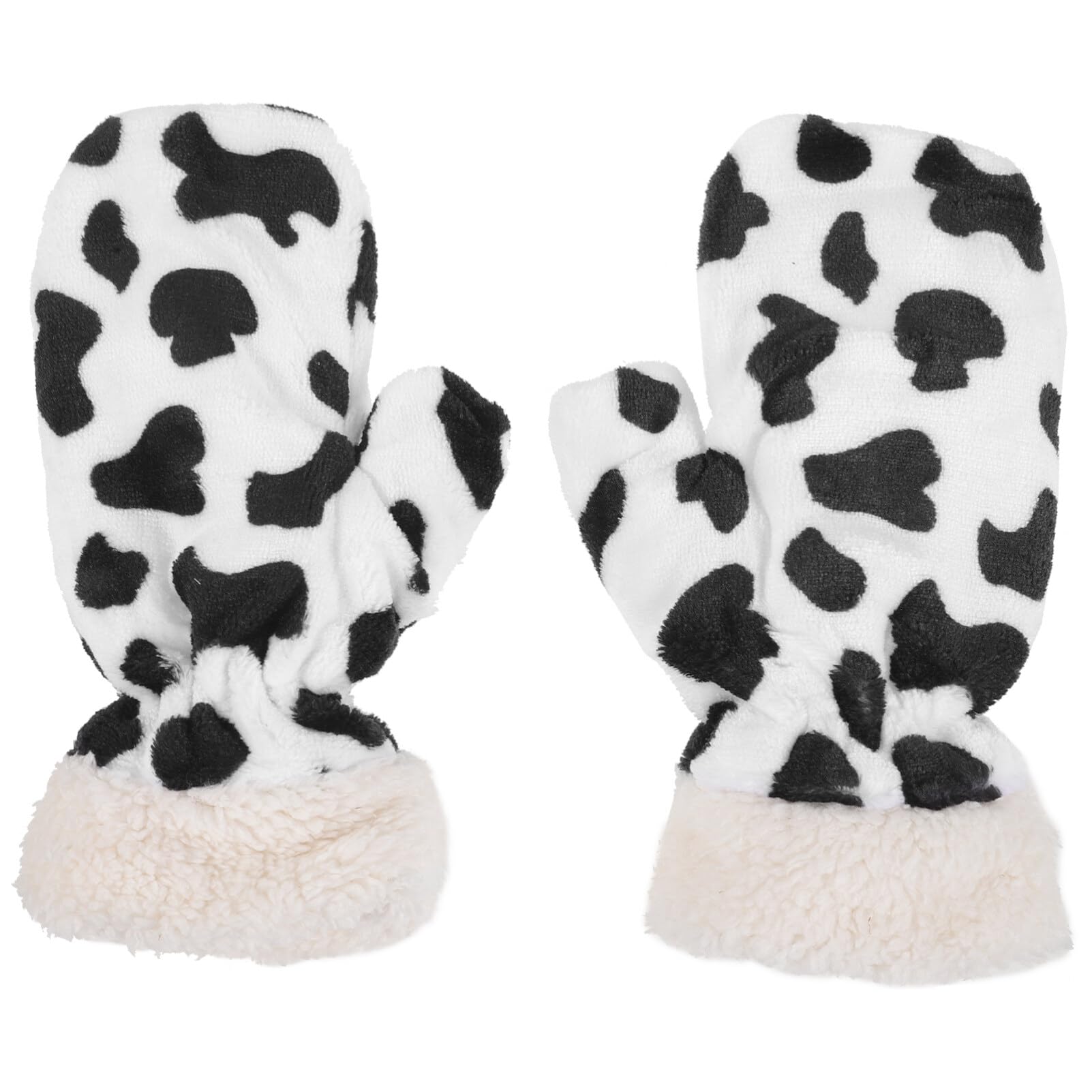 PRETYZOOM Cow Gloves - Plush Lining Mittens for Women & Girls, Warm & Cartoon Designs