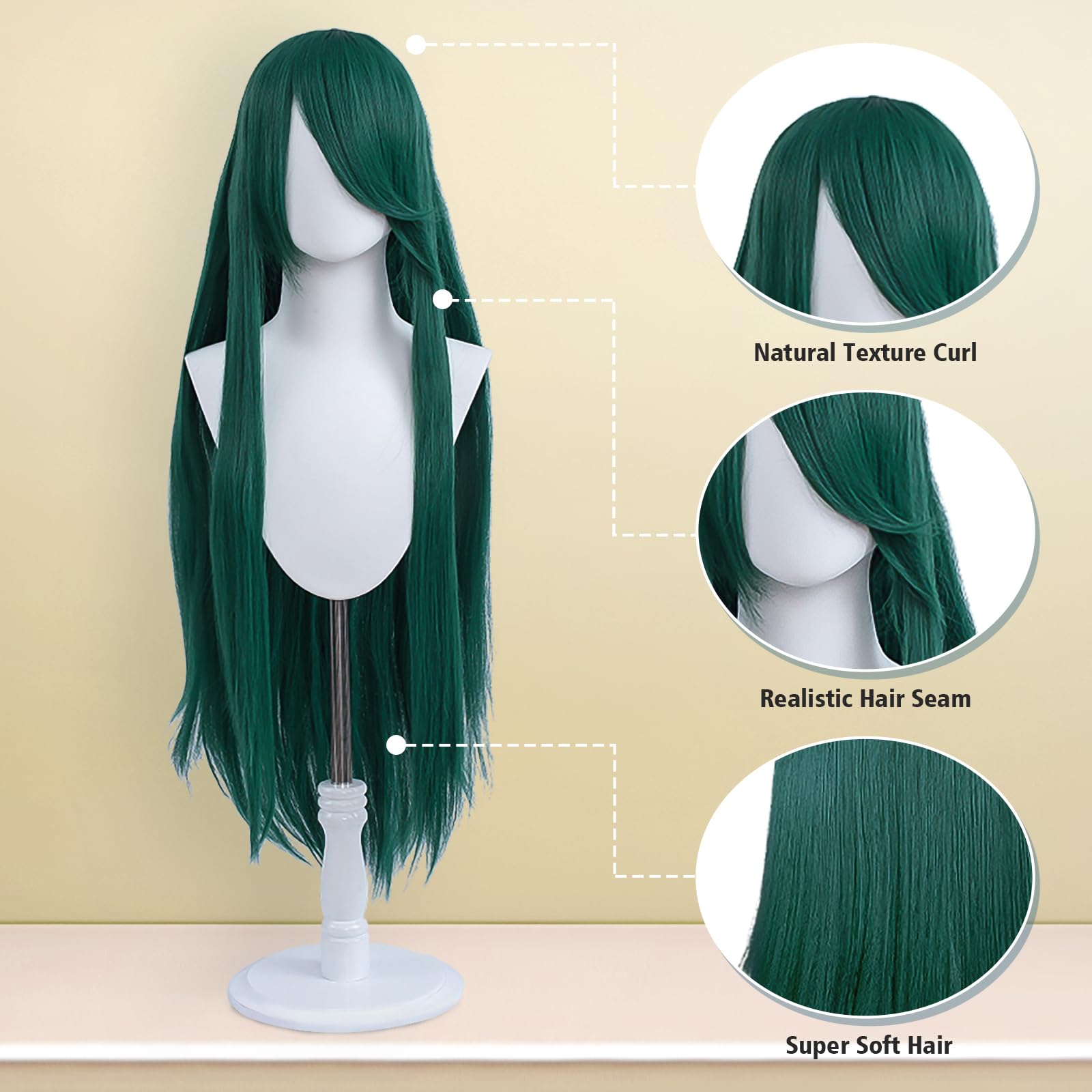 100cm / 40 Inch Long Wig, Universal Anime Costume Cosplay Wig, Perfect for Party Daily-Use, Festivals, and Halloween - Image 2