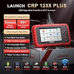 LAUNCH X431 CRP 123X Plus Elite OBD2 Scanner diagnostique, 2025 F.Ree à vie Mettre à jour tout l'outil de numérisation du système avec SAS/Throttle/Huile Reset pour toutes les voitures,Auto VIN OBD2 Lecteur de code du scanner d'essai de batterie