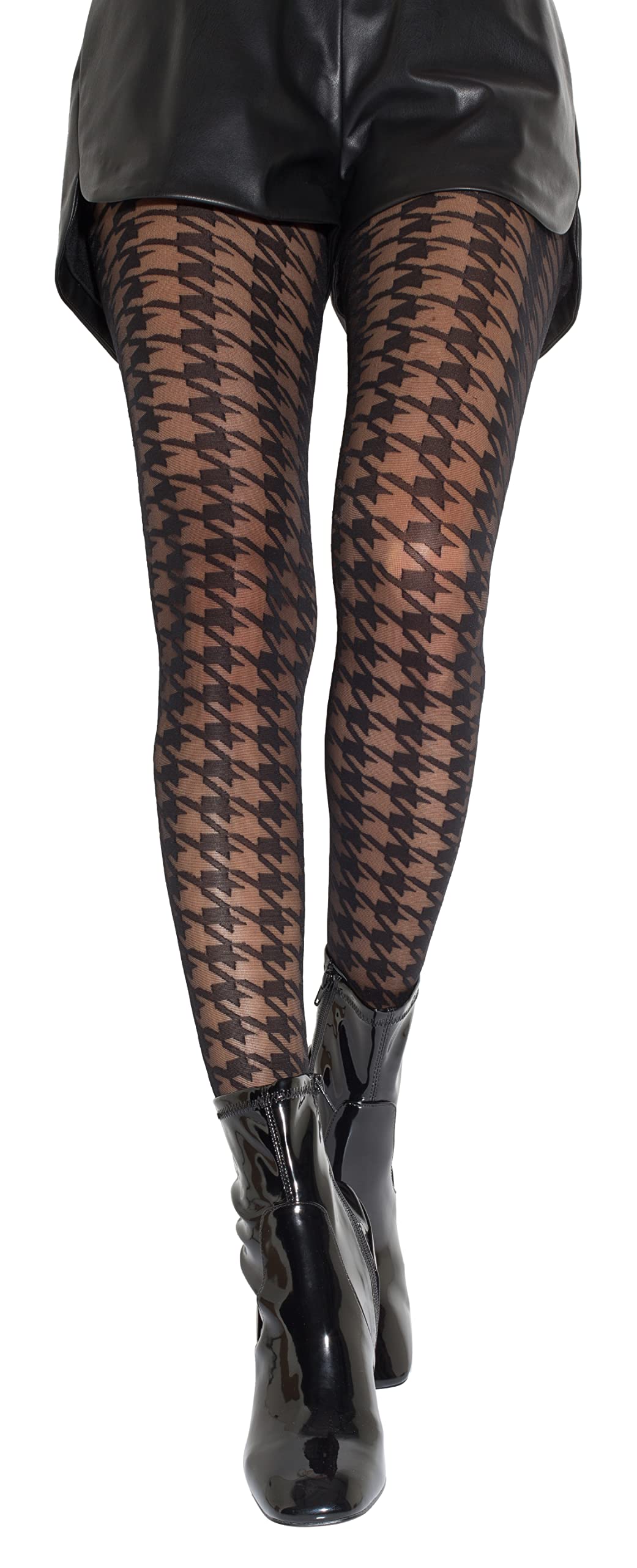 Gi&GiSheer Tights 40 Denier with Cotton Gusset for Women featuring Houndstooth. N.1396