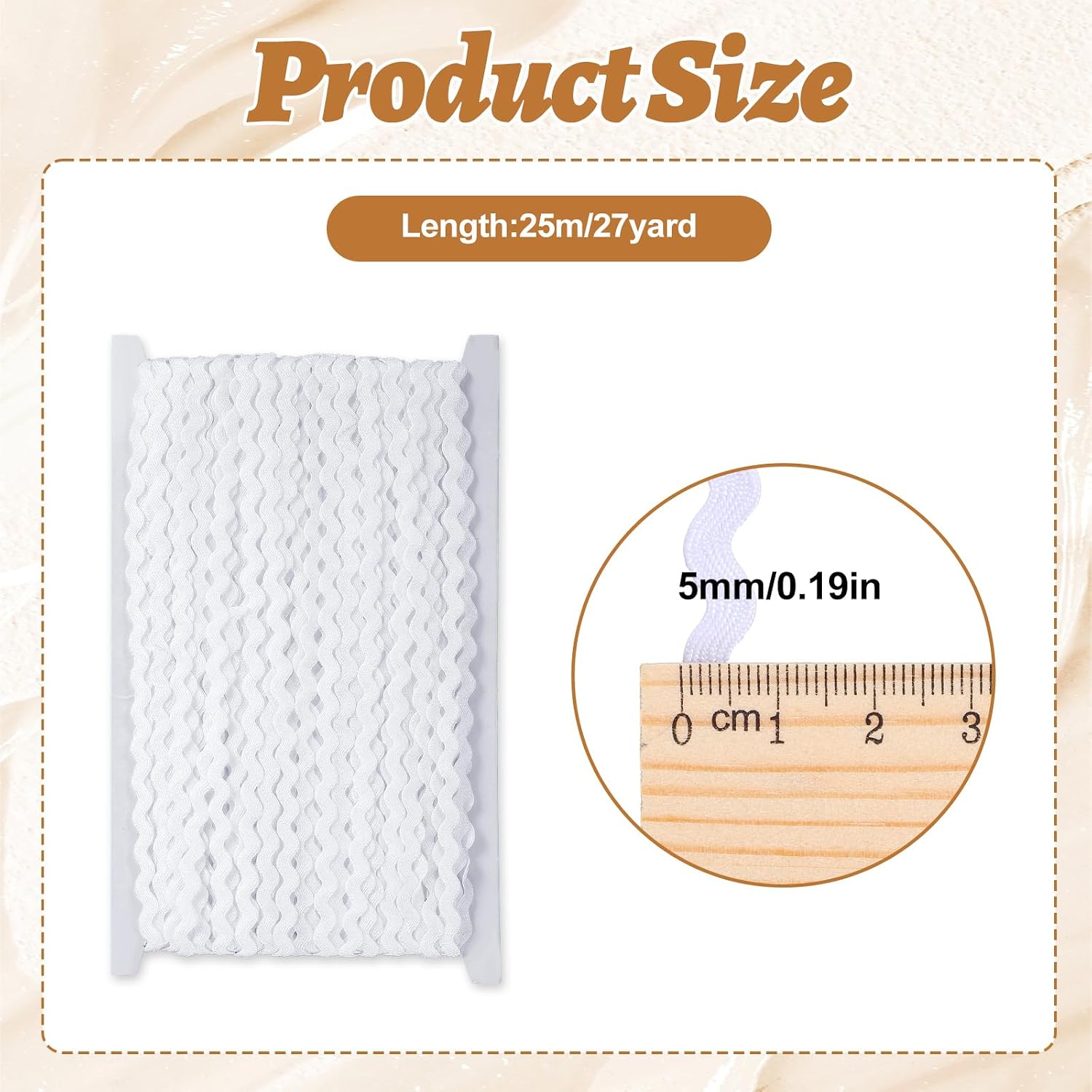 Ouligay 1 Roll White Wave Trim for Sewing 27 Yards Lace Ribbon RIC Rac Trim 5mm Bending Fringe Trims for Sewing Flower Making Craft Gift Wrapping Home Wedding Party Decoration
