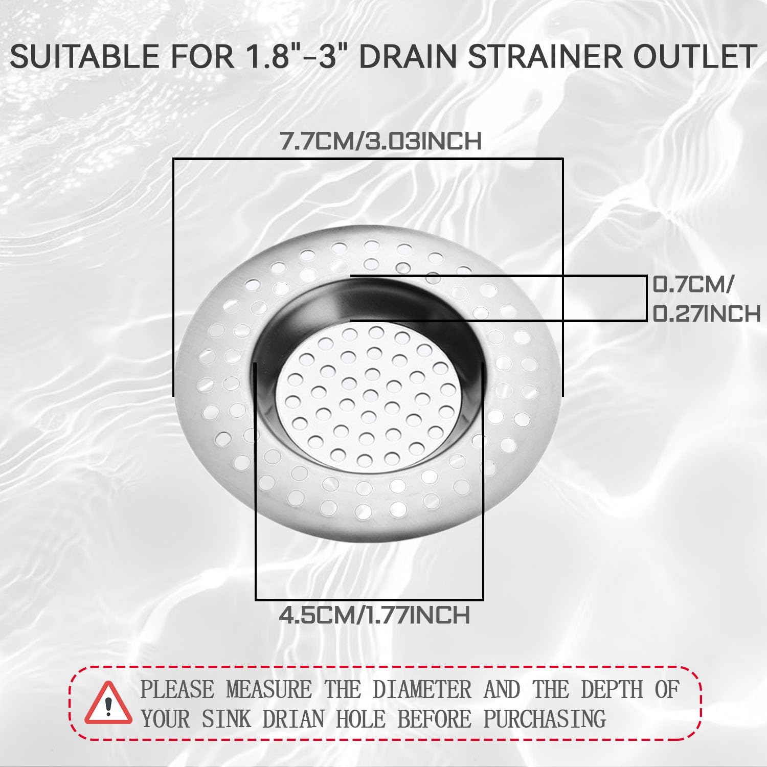 Set 4 Filtri Lavandino Acciaio Inox ∅7cm - Filtro Scarico A Maglia Fina Per Cucina, Bagno E Doccia - Foto 14