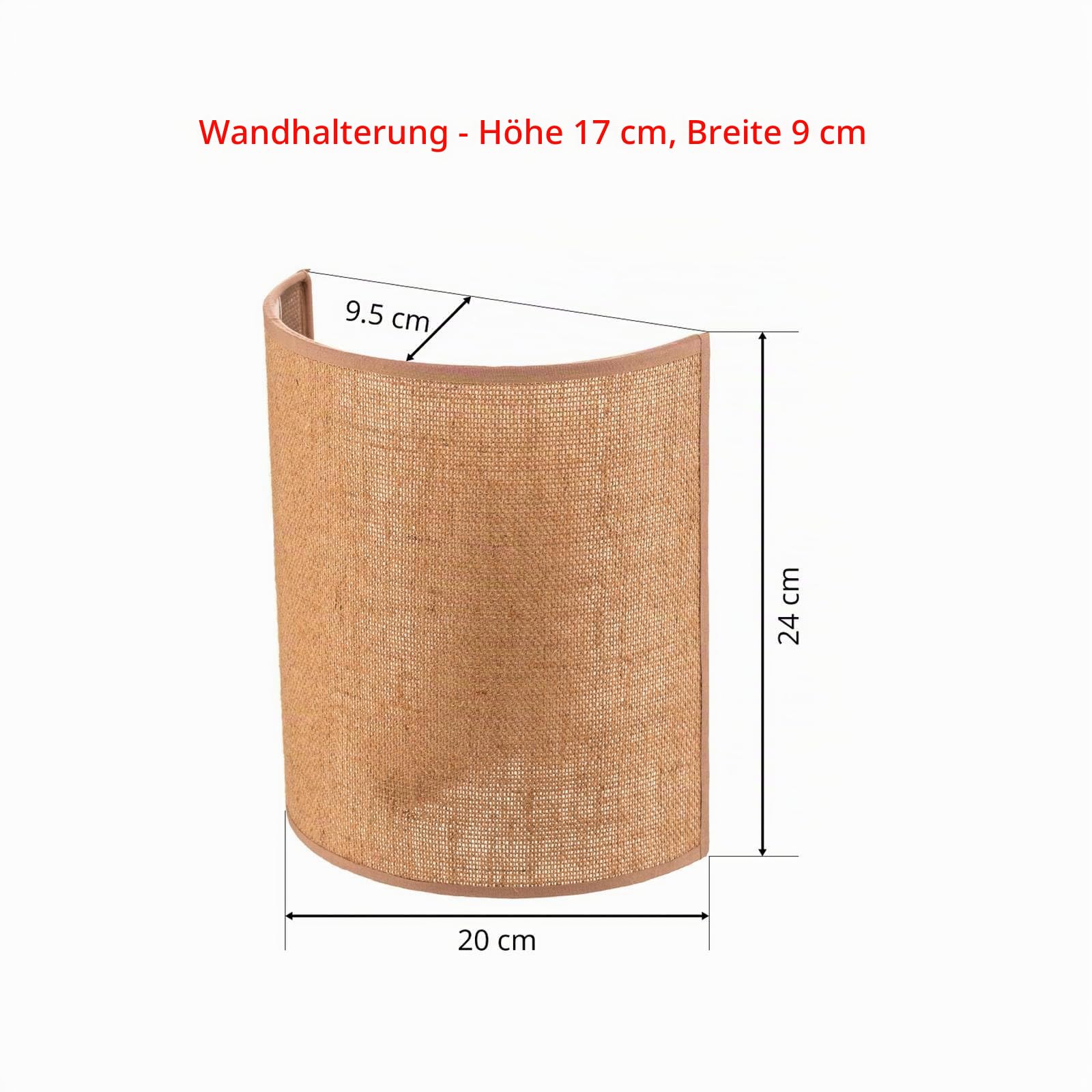 Euluna Wandlampe Jute, Wandleuchte innen Innenleuchte Wand 1x E27 ohne Leuchtmittel Wandbeleuchtung Wohnzimmer Esszimmer Schlafzimmer Flur