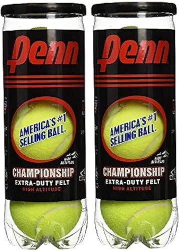 Penn Pelotas de tenis Championship High Altitude Head - Paquete de 2 6 pelotas amarillas - Aprobado por la USTA y la ITF - Pelota oficial de las