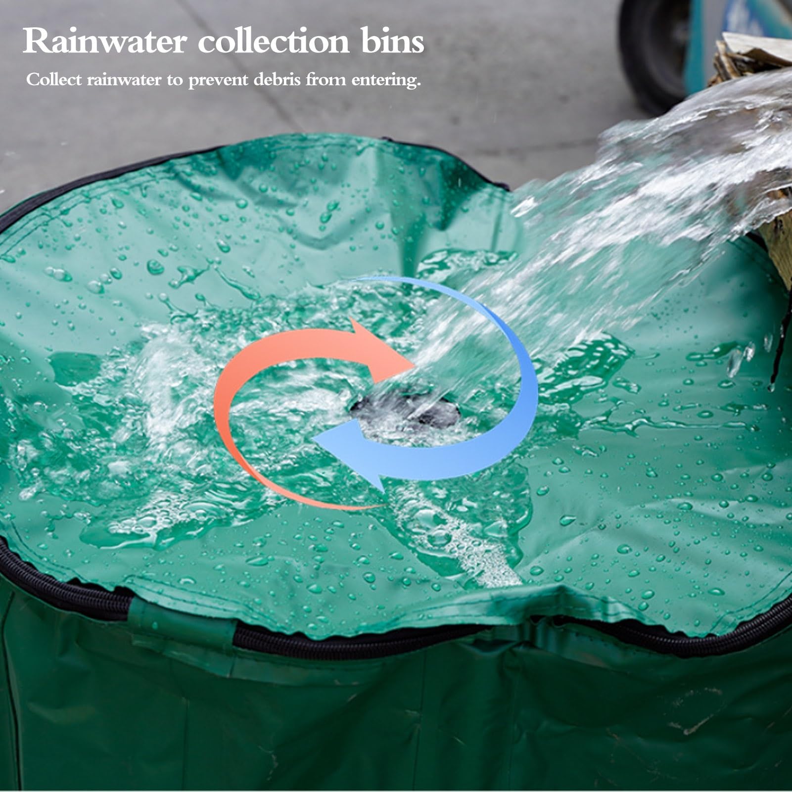 Serbatoio per la Raccolta dell'Acqua piovana Pieghevole, Contenitore Portatile in PVC a Prova di perdite per Esterni, Ideale per la Raccolta dell'Acqua piovana in Giardino e nei pluviali(380L)