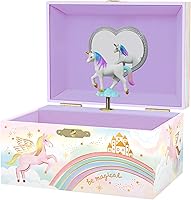 Giggle & Honey Musical Unicorn Jewelry Box for Girls - Dancing Twirl Music Box, Kids Jewelry Organizer Ages 3-10