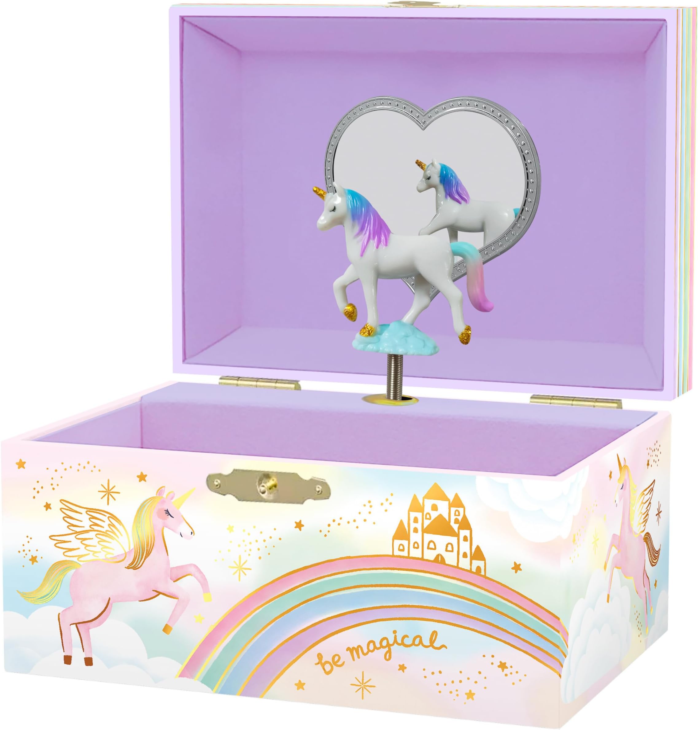 Unicorn Musical Jewellery Box for Girls - Unicorn Music Box for Kids, Unicorn Birthday Gifts for Little Girls, Jewellery Box, 15.2 x 11.8 x 9 cm - 3-10 Years, GHB1201, Violet