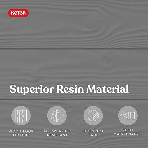 Miniatura 5 de Keter Westwood 150 - Caja de almacenamiento grande de resina de 150 galones para muebles de patio, cojines de exterior, herramientas de jardín y