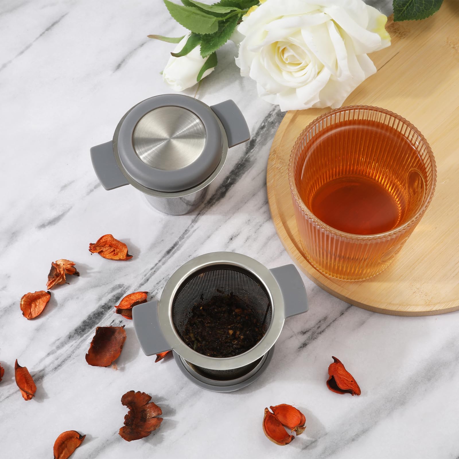 2 Pièces Infuseur Thé en 304 Acier Inoxydable Filtre à Thé Trou Fin