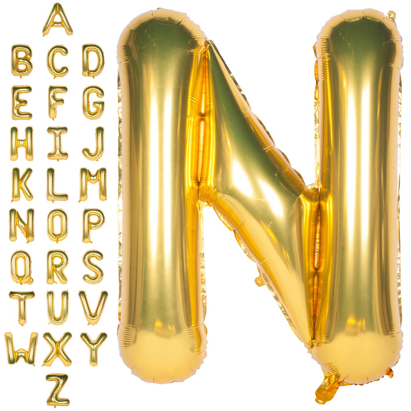 40 Inch Gold Letter Balloon Large Letter N Balloon Foil Helium Alphabet Balloons Gold Birthday Party Anniversary Wedding Graduation Ceremony Decoration (Gold Letter N) โ image 1