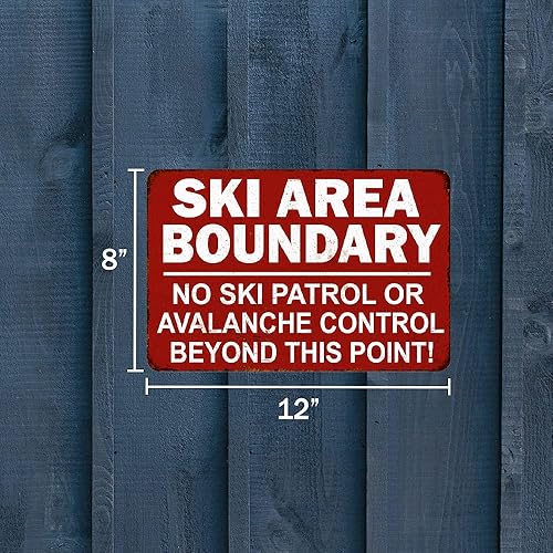 Miniatura 2 de Esquí Área Límite Vintage Retro Reproducción Regalo 8 x 12 Acabado Mate Metal 108120067054