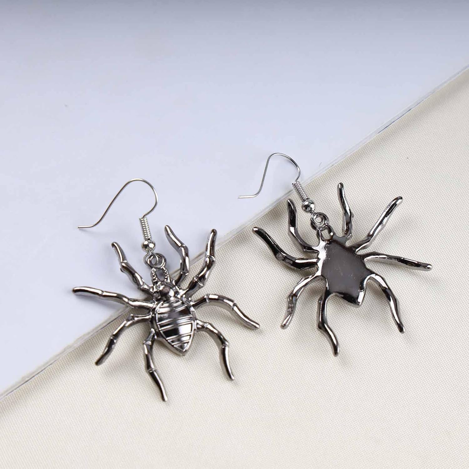 Vintage Gothic Spider Dangle Earrings - Silver Stud Halloween Creepy Jewelry for Women - Image 4
