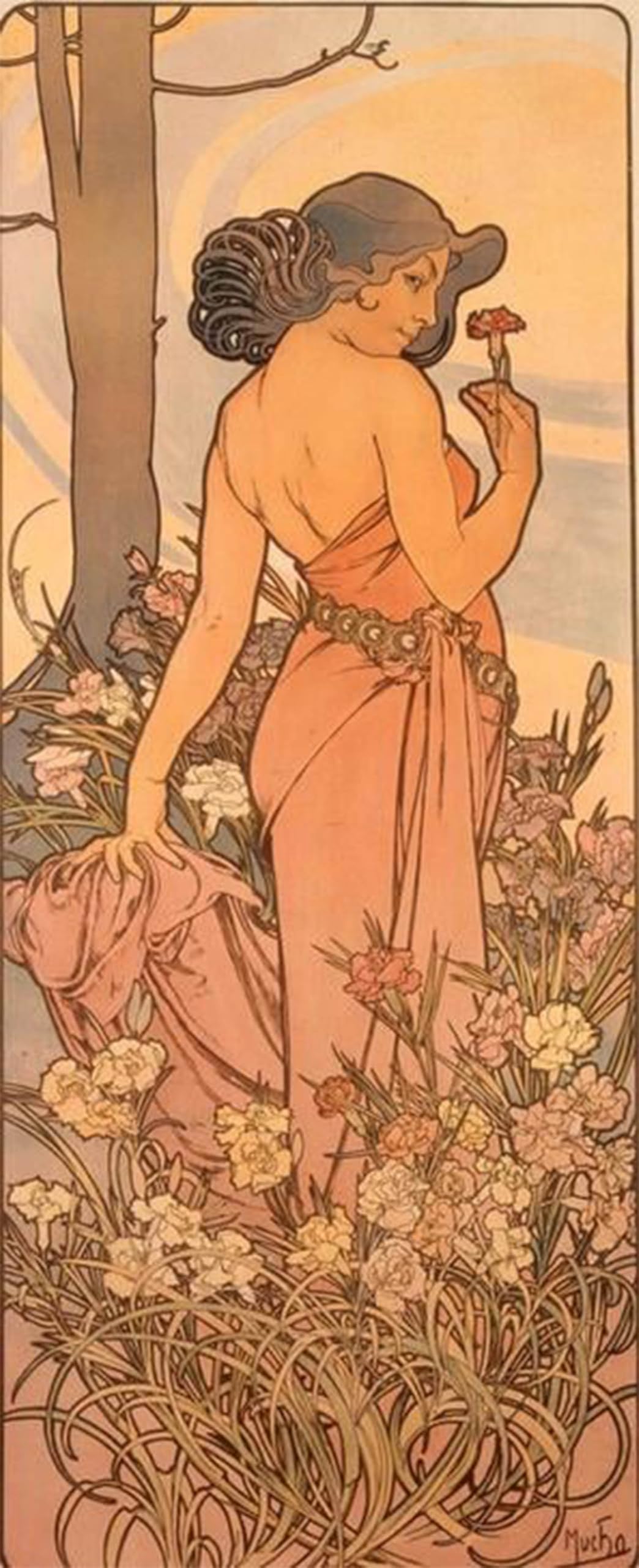 ARTXLXXBN Famous Print Painting Colorful Art Print Lygia Reproduction of the Decorative Works of Mucha by Alphonse Mucha Canvas Art Decorations for Home Decor 60x90cm