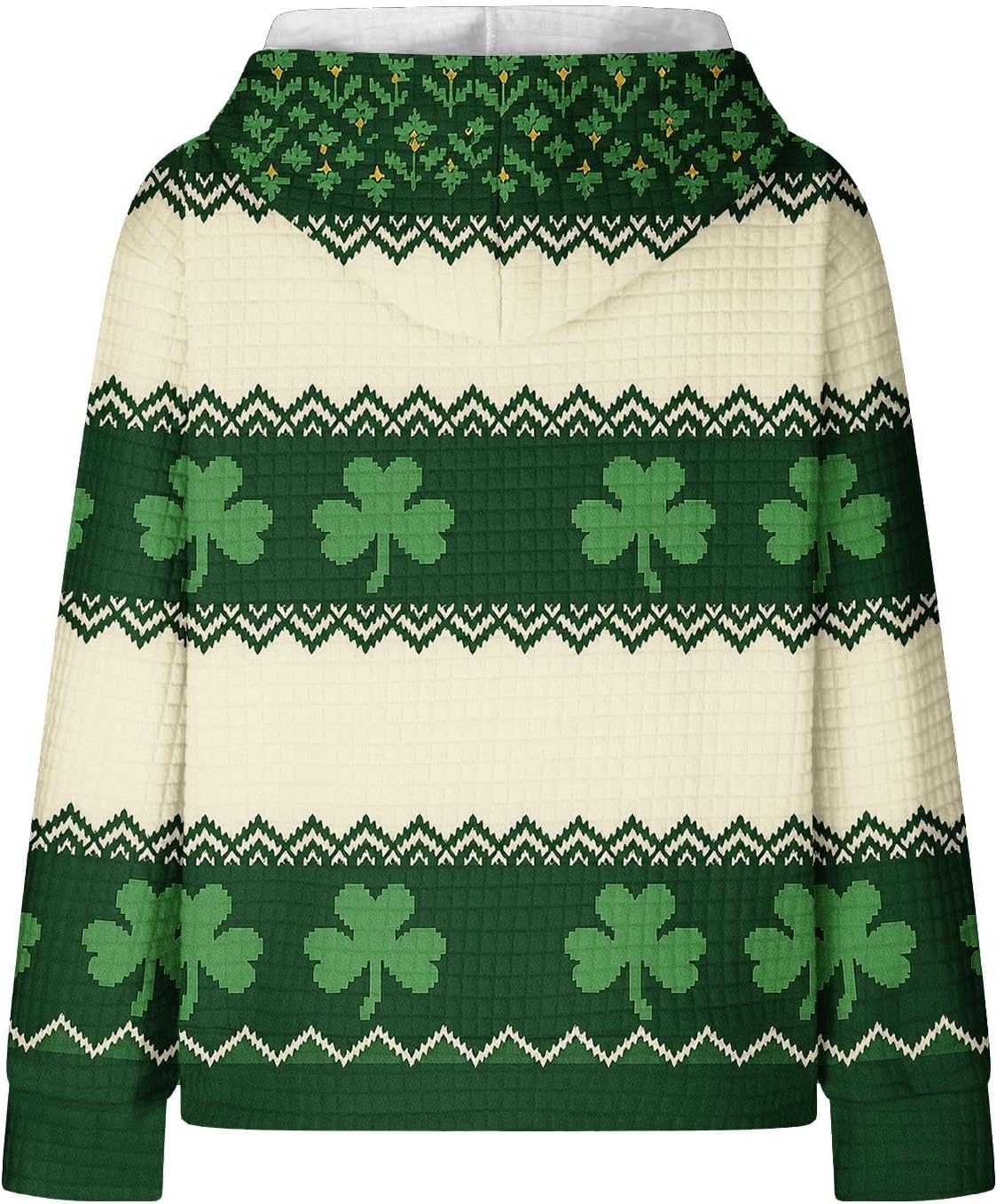 St Patricks Day Sweatshirt for Women Funny Shamrock Print Hoodie Casual Cute St. Patrick's Day Long Sleeve Shirt - Image 4