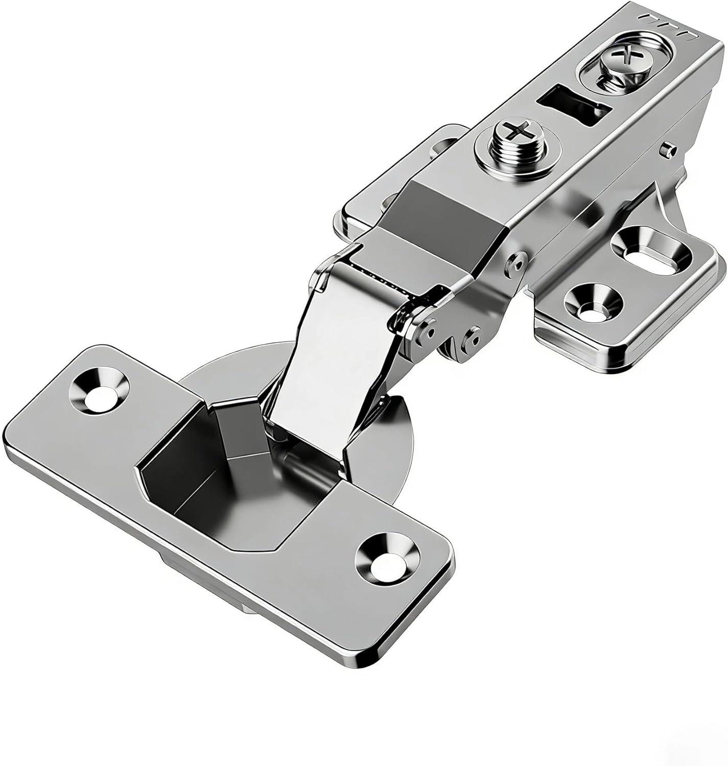 10 Pack Full Overlay Frameless Soft Close Concealed European Hinges for Kitchen Cabinet Door, Clip On, 3 Way Adjustability, 105 Degree
