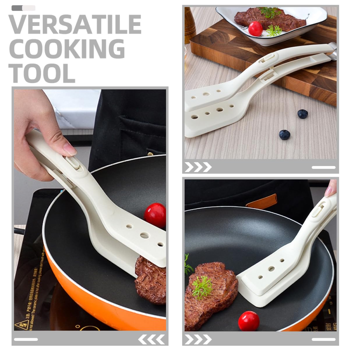 TOPBATHY 5stücke Silicone Cooking Tong Hitzebeständige -küchenzange Und Spatel Für Grillen Und Wenden Von Fisch Und Brot Design