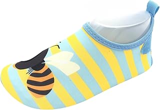 Sapatos aquáticos para meninos e meninas antiderrapantes para nadar na praia descalço secagem rápida Aqu meias para piscina crianças ao ar livre (amarelo, 18 a 24 meses)