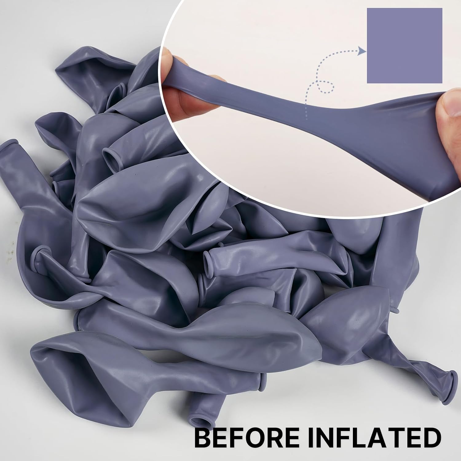 PartyWoo Dusty Blue Balloons 140pcs Different Sizes Pack of 18 12 10 5 Inch Boho Dusty Purple Muted Lavender Balloon Arch Kit for Baby Shower Anniversary Graduation Birthday Party Decorations Blue-F16 thumbnail