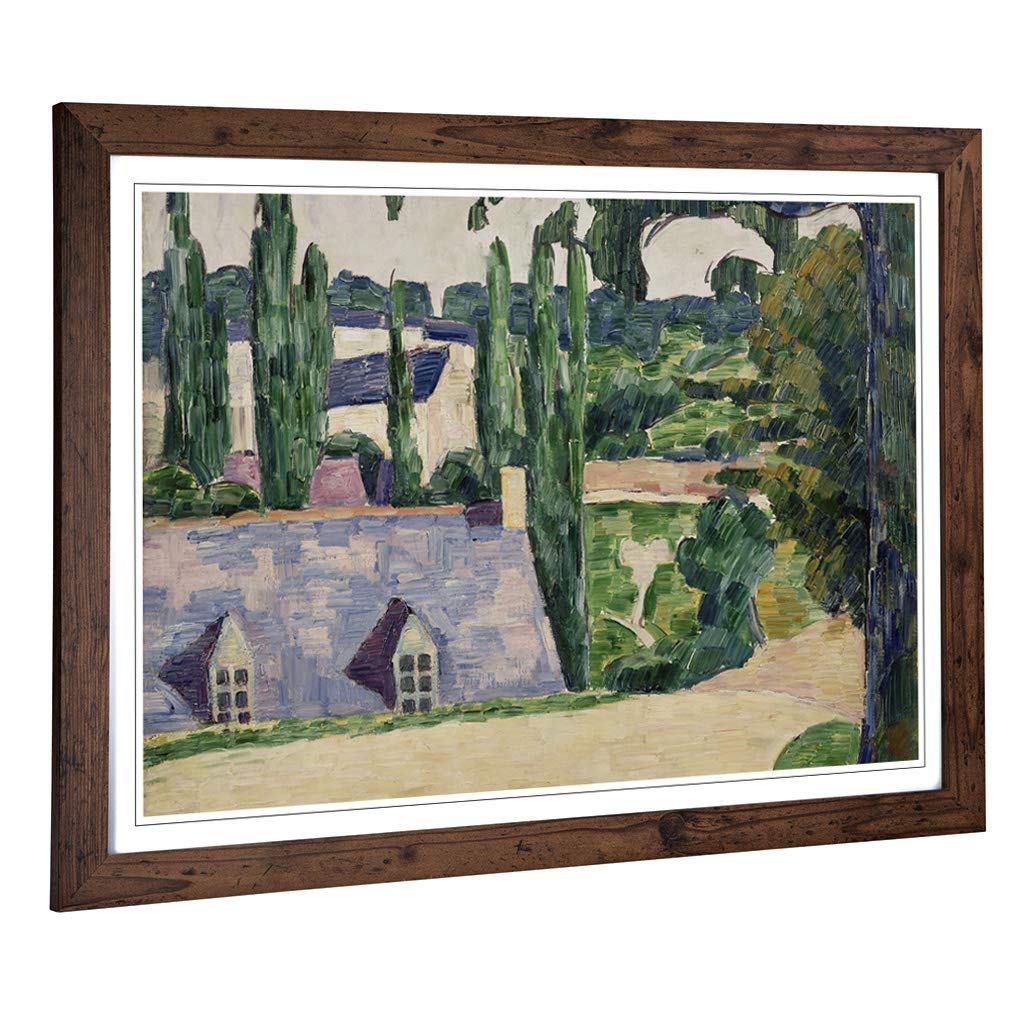 Big Box Art Framed Print of Emile Bernard Landscape at Pont-Aven Design | Wall Art Picture | Home Decor for Kitchen, Living Room, Bedroom, Hallway, Walnut, A2 / 24.5x18 Inch / 62x45cm