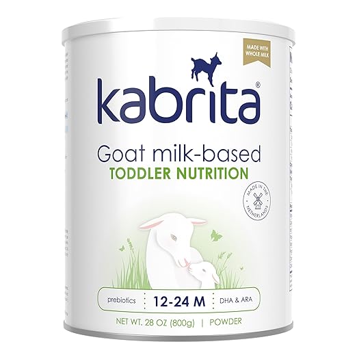 Kabrita Goat Milk Toddler Nutrition, 12-24 Months - Easy to Digest, Contains Vitamin D, Calcium, Iron, DHA, Non-GMO - Gentle on Sensitive Tummies - Supports Gut Health & Sleep - 28oz
