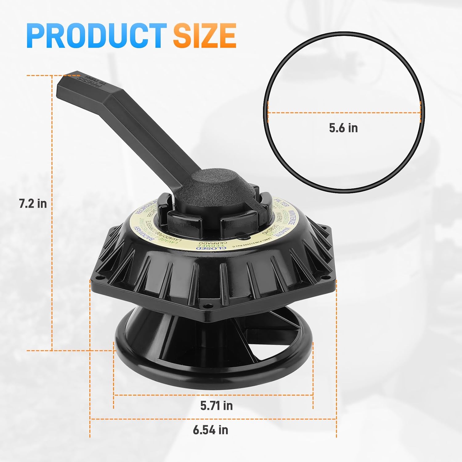 272531 Hi-Flow 6-Way Multiport Top Valve with O-Ring Compatible with Pentair Sand Dollar 1-1/2 inch Pool and Spa Multiport Valve, Replace# 262504 262505 262506