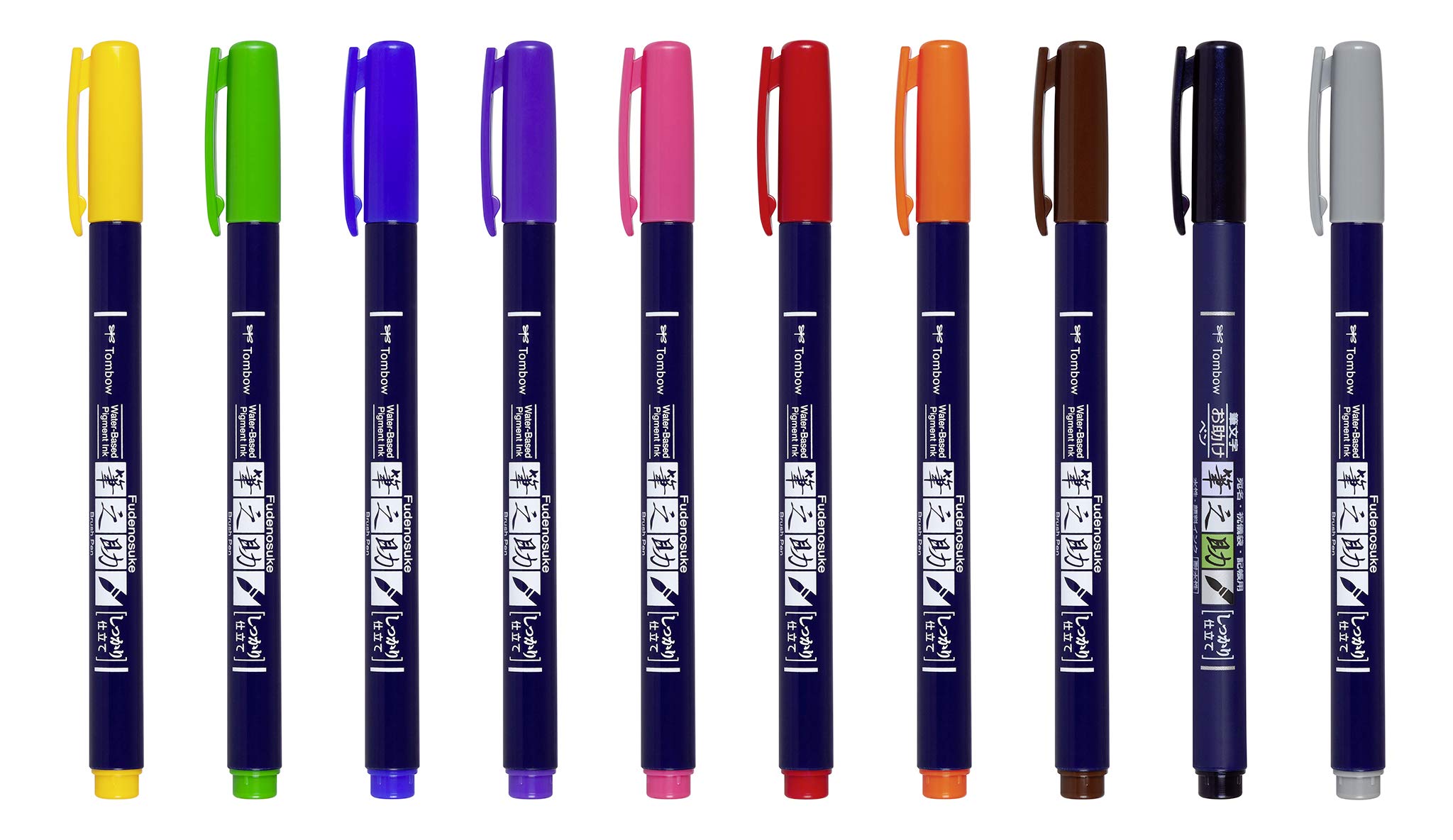 Tombow WS-BH-10P Fudenosuke kolorowe pisaki pędzelkowe (opakowanie 10 szt.)