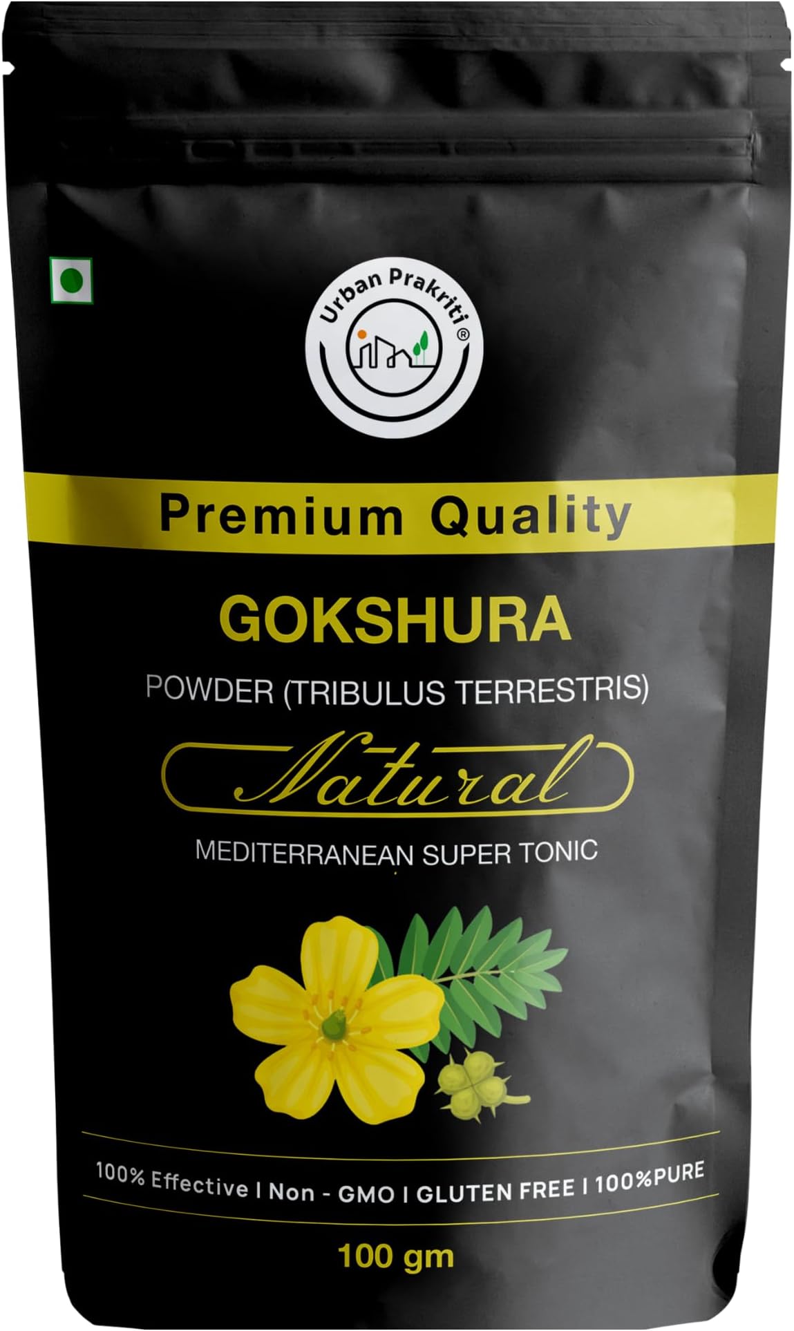 Gokshura Powder – 100g (Pack of 1) | Tribulus Terrestris | Raw, Natural & Non-GMO | No Preservatives | Ayurvedic Herb | Palleru/Nerunjil | Adult Wellness Supplement