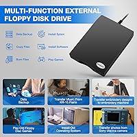Vista 3 de Lector de disquete, unidad de disquete USB externa de 3.5 pulgadas, no compatible con Mac, compatible con Windows 11/10/10 Pro/8/7/2000/XP