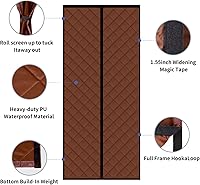 Vista 4 de Cortina magnética con aislamiento térmico grueso, material de poliuretano, manos libres, cierre automático, duradero, resistente al viento