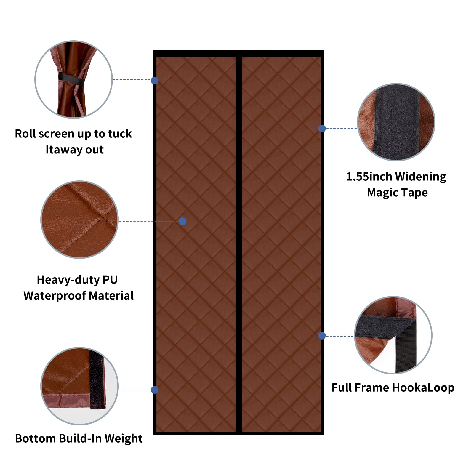 Magnetischer Türvorhang Mit Wärmedämmung – PU-Material, Selbstschließend, Für Türen Bis 91,4x203,3 Cm