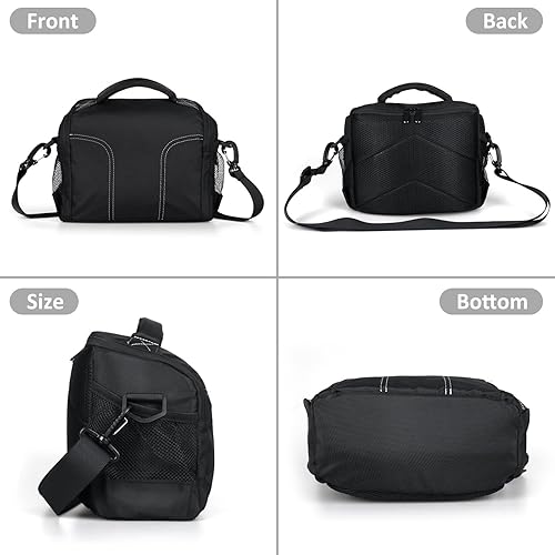 Miniatura 9 de Bolsa pequeña para cámara, impermeable, antigolpes, bolsa para cámara digital, bolsa cruzada para cámara compacta de viaje, para cámaras DSLRSLRsin
