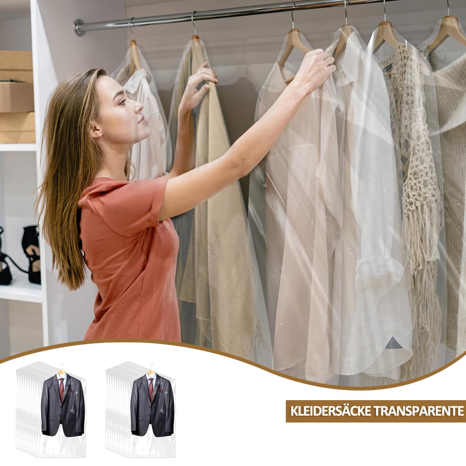 50 Kleiderschutz-Beutel 60x120 Cm – Transparent, Staubdicht & Ideal Für Anzüge, Kleider & Mäntel