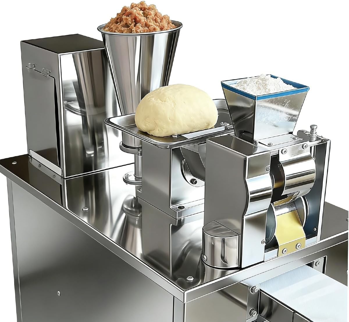 Máquina Comercial para Hacer Empanadas | 48 Formas Ajustables, 6800 Piezas/Hora, Frecuencia Variable | Acero Inoxidable De Grado Alimenticio para Gyoza Y Ravioles
