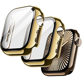 JETech Plated Case for Apple Watch Series 11/10 42 mm Gold