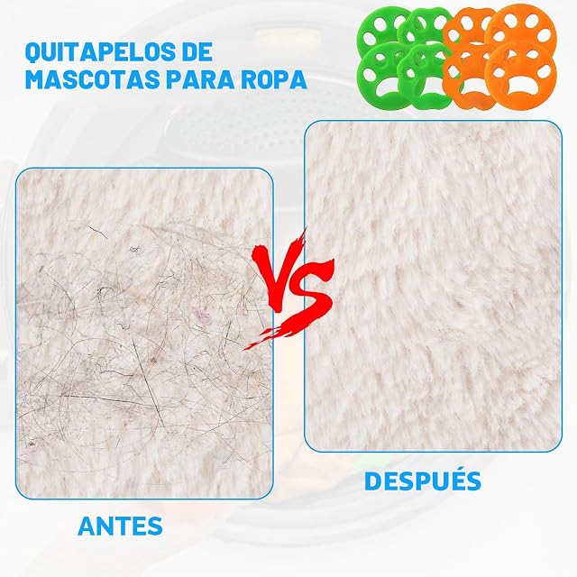 Foto 4 de 7 de Bolas Atrapa Pelos para Lavadora,Quita Pelos Lavadora,16 Bolas Lavadoras Atrapa Pelo Mascota,Cabello…