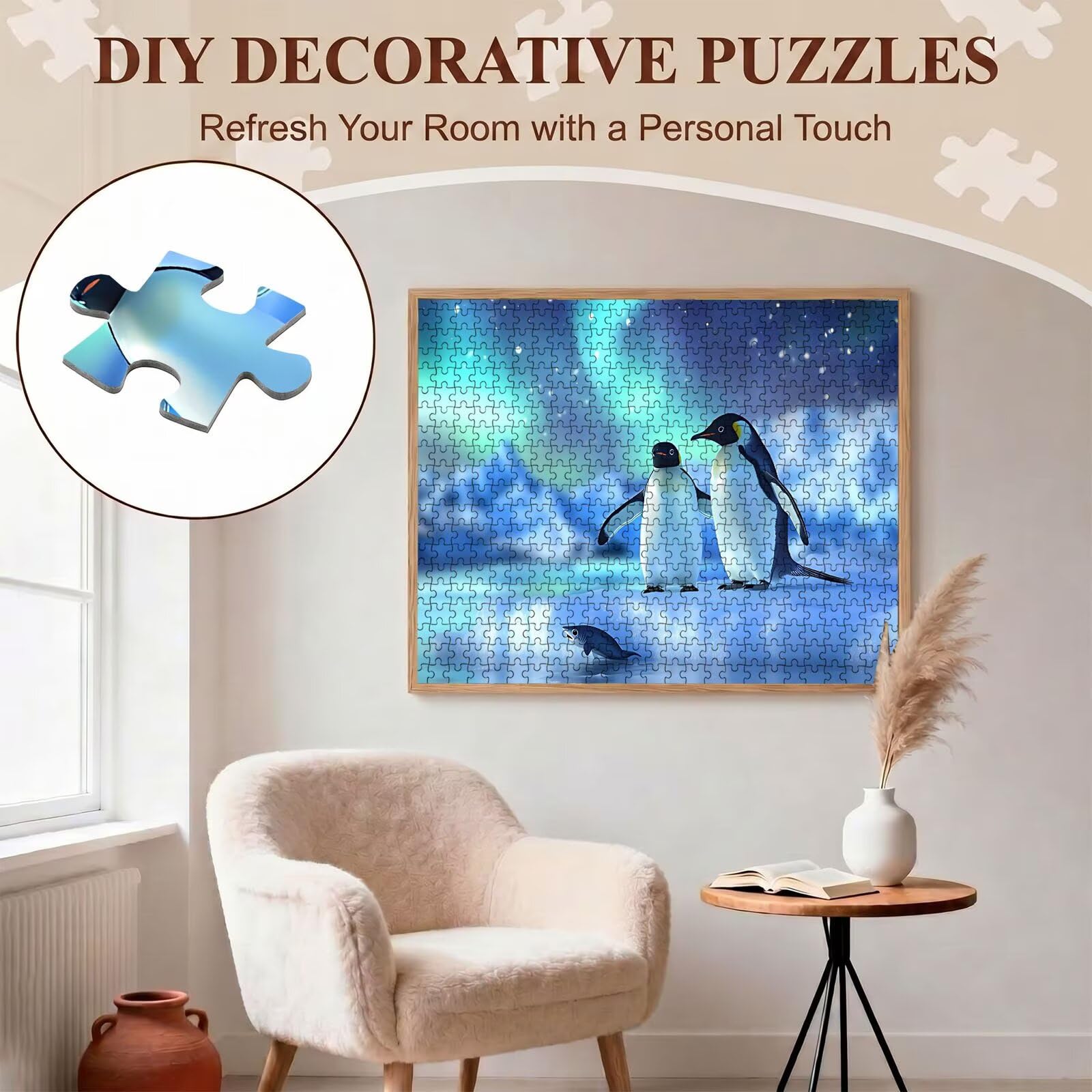 pinguino aurora-2 Puzzle 5000 Pezzi per Adulti, Puzzle in Legno - Collezione Classica con Poster Incluso - Sfida di Concentrazione e Passatempo Antistress, Gioco per Famiglia, 156 x 105 cm f0-828