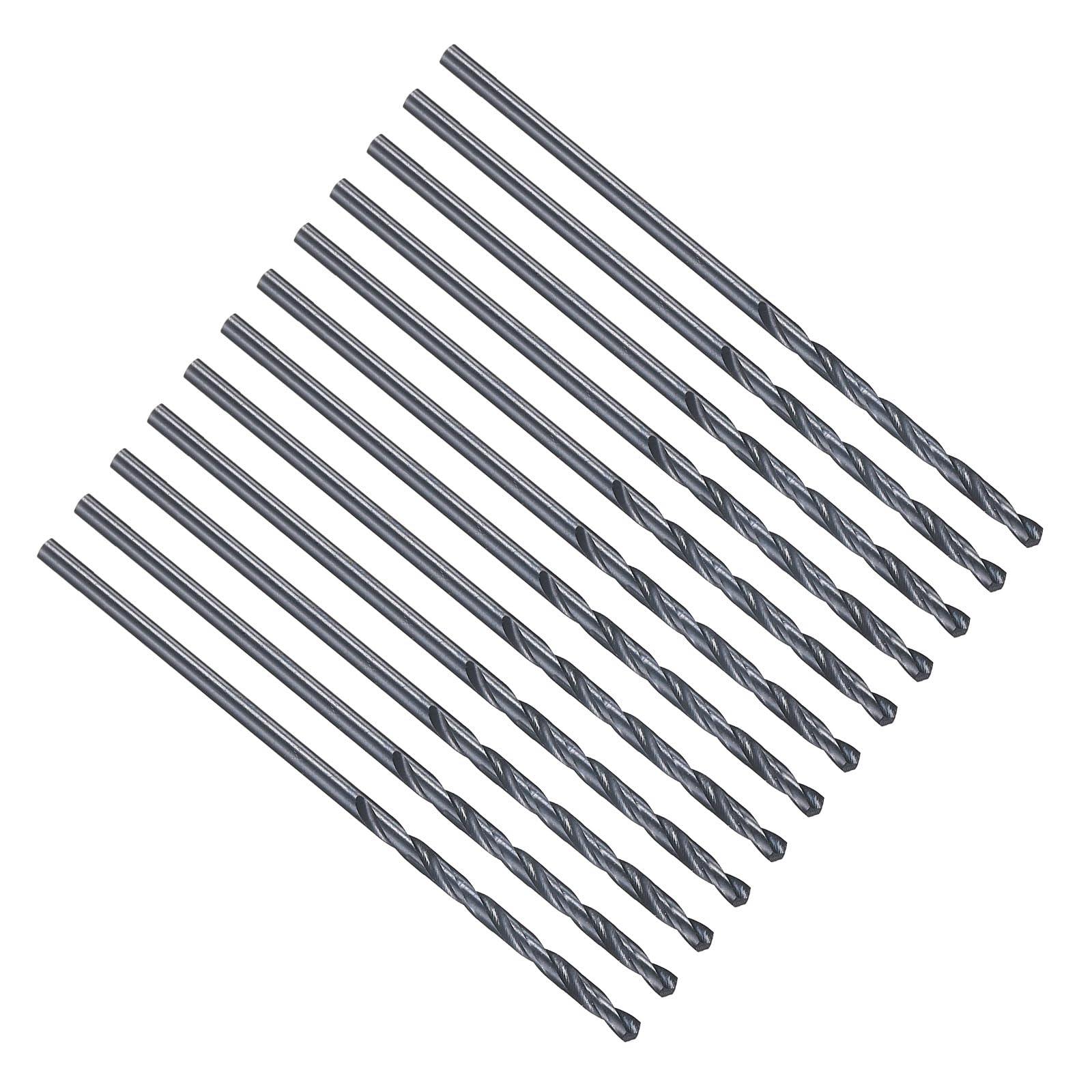 PATIKIL #48 Drill Bit, Jobber Straight Shank M2 High-Speed Steel 135°Split Point Tip Nitriding Black for Stainless Steel Hard Metal - 12 Pack