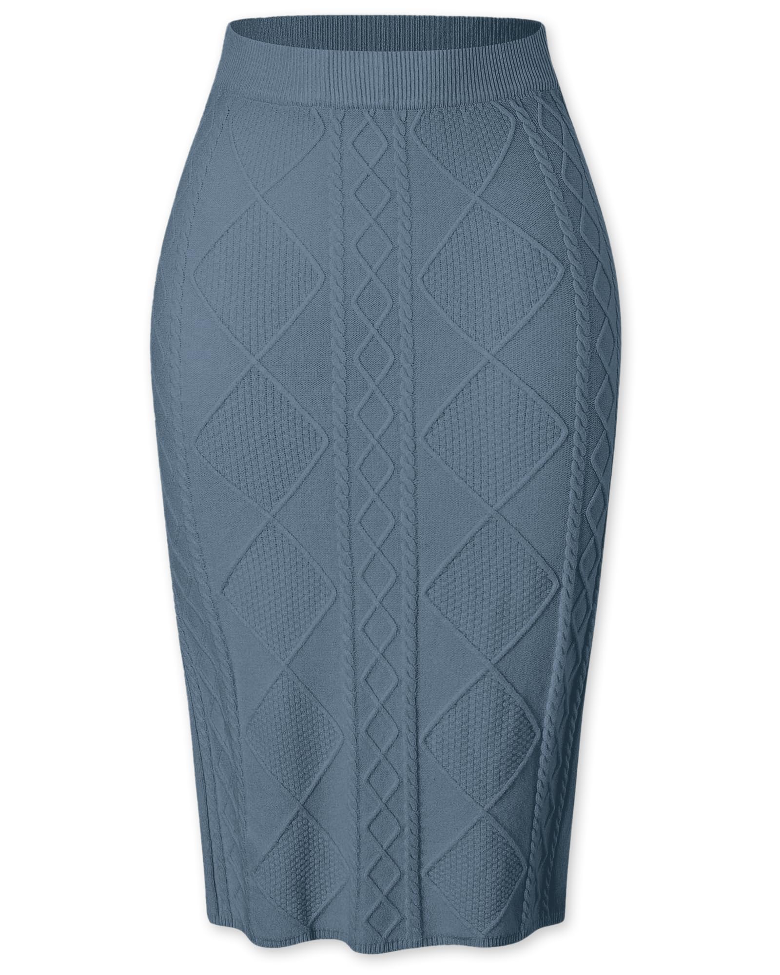 SANGTREE Women's Elastic High Waist Skirt Knit Stretchy Bodycon Midi Sweater Skirt