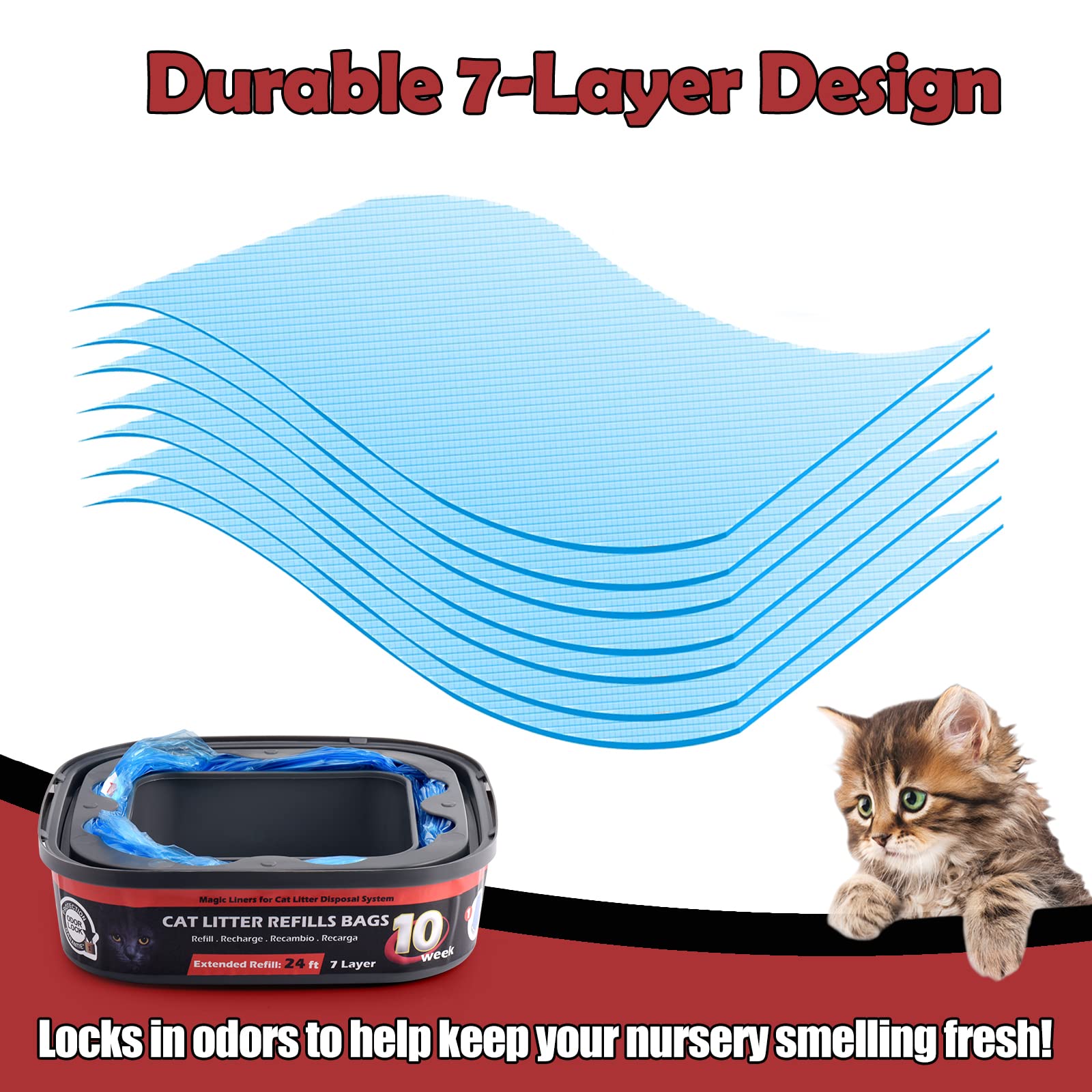 Litter Genie Cat Litter Disposal System Basic Refill, Pack