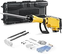 VEVOR 2200W Heavy Duty Electric Demolition Jack Hammer, 1350 BPM Concrete Breaker with Chisels, Case, Gloves & Goggles