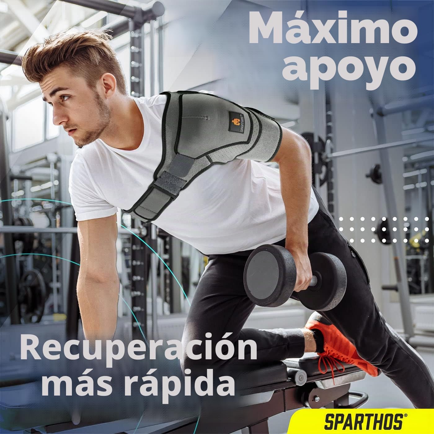 Sparthos Manguito rotador para hombro para mujeres y hombres, soporte - Gris-UNI