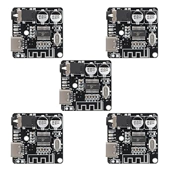 5Pcs Audio Receiver Decoder Board DIY MP3 Car Speaker Type-C Power Amplifier Black Bluetooth-Compatible 5.0